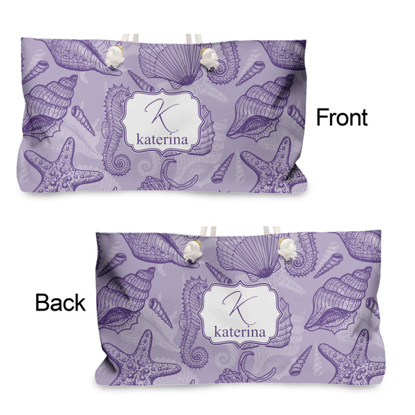 Sea Shells Large Rope Tote - From & Back View