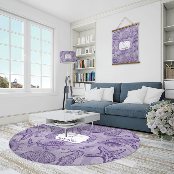 Sea Shells Round Area Rug - IN CONTEXT