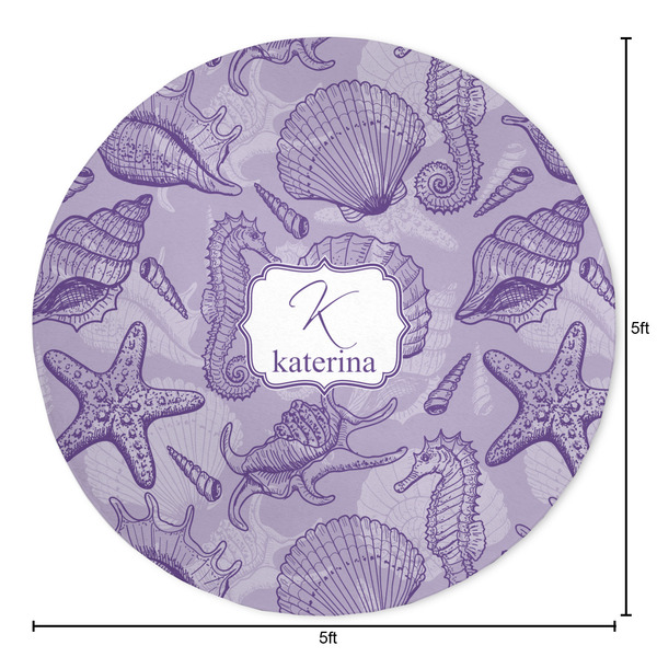 Sea Shells Round Area Rug - Size