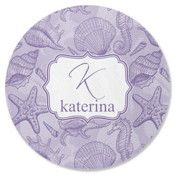 Sea Shells Round Rubber Backed Coaster (Personalized)