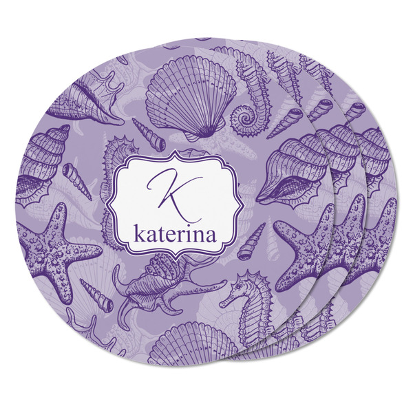 Sea Shells Round Fridge Magnet - THREE