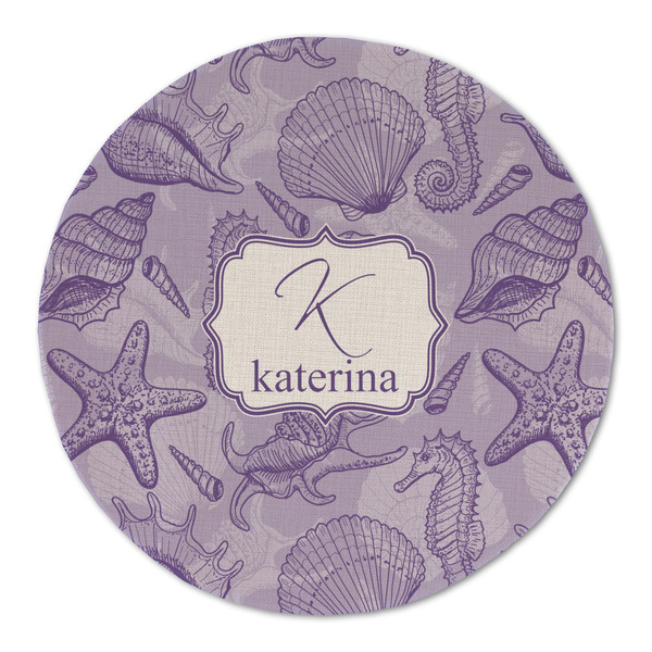 Sea Shells Round Linen Placemats - FRONT (Double Sided)