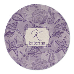 Sea Shells Round Linen Placemat - Single Sided (Personalized)