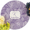 Sea Shells Round Linen Placemats - Front (w flowers)