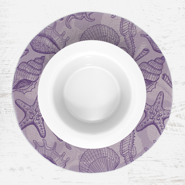 Sea Shells Round Linen Placemats - LIFESTYLE (single)