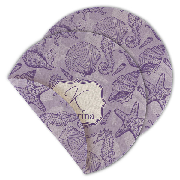 Sea Shells Round Linen Placemats - MAIN (Double-Sided)