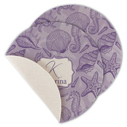 Sea Shells Round Linen Placemat - Single Sided - Set of 4 (Personalized)