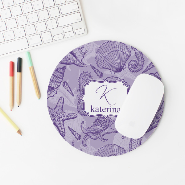 Sea Shells Round Mousepad - LIFESTYLE 2