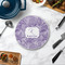 Sea Shells Round Stone Trivet - In Context View