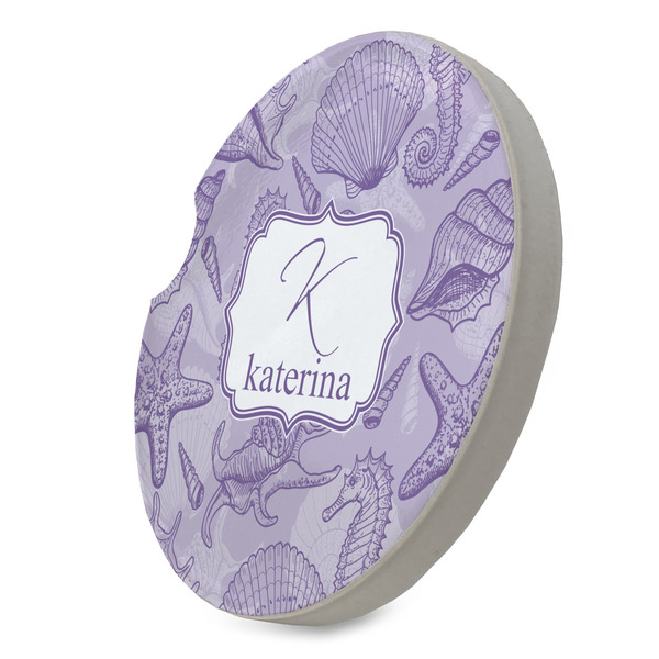 Sea Shells Sandstone Car Coaster - STANDING ANGLE