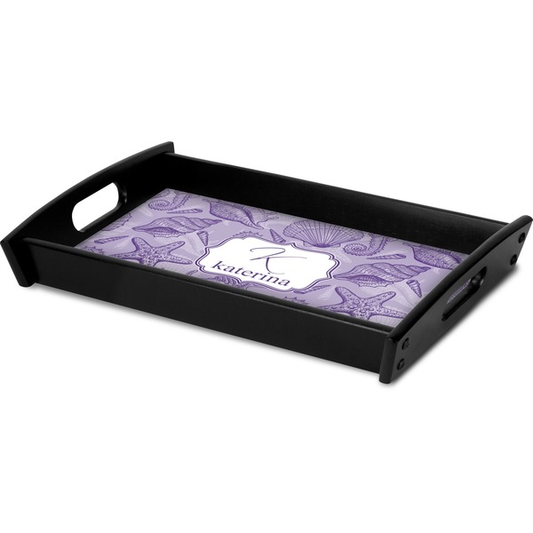 Sea Shells Serving Tray Black - Corner