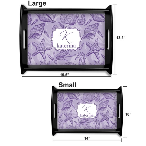 Sea Shells Serving Tray Black Sizes