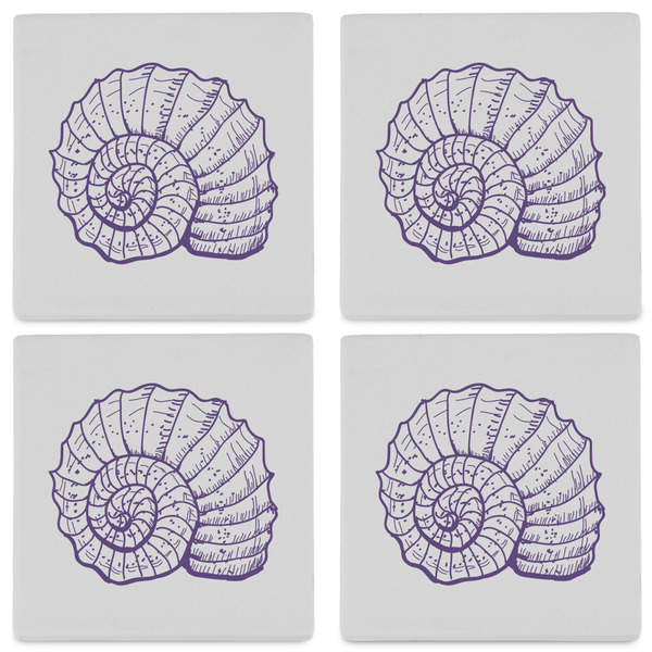 Sea Shells Set of 4 Sandstone Coasters - See All 4 View