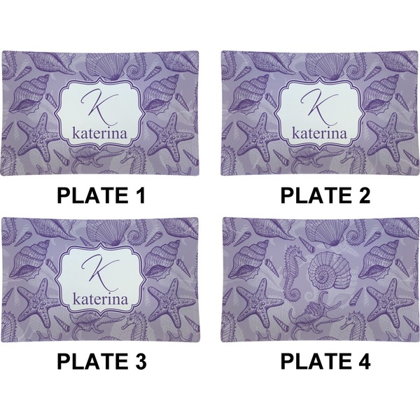 Sea Shells Set of Rectangular Dinner Plates (Approval)