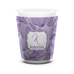 Sea Shells Ceramic Shot Glass - 1.5 oz - White - Set of 4 (Personalized)