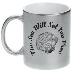 Sea Shells Metallic Silver Mug (Personalized)