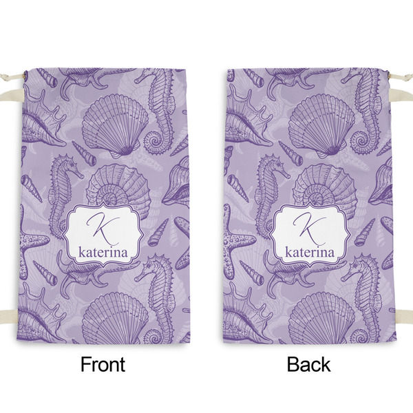 Sea Shells Small Laundry Bag - Front & Back View