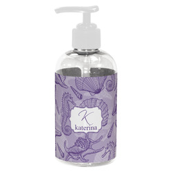 Sea Shells Plastic Soap / Lotion Dispenser (8 oz - Small - White) (Personalized)