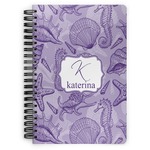 Sea Shells Spiral Notebook - 7x10 w/ Name and Initial