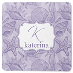 Sea Shells Square Rubber Backed Coaster (Personalized)