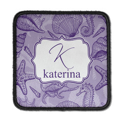 Sea Shells Iron On Square Patch w/ Name and Initial