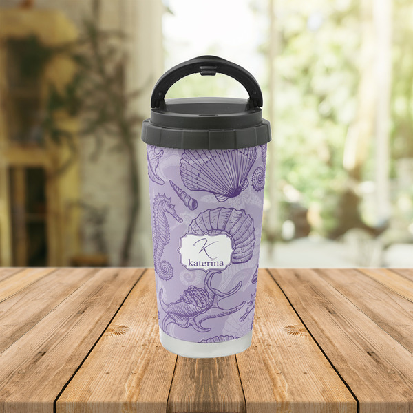 Sea Shells Stainless Steel Travel Cup Lifestyle
