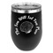 Sea Shells Stainless Wine Tumblers - Black - Single Sided - Front