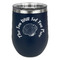 Sea Shells Stainless Wine Tumblers - Navy - Single Sided - Front
