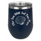 Sea Shells Stemless Stainless Steel Wine Tumbler - Navy - Single Sided (Personalized)