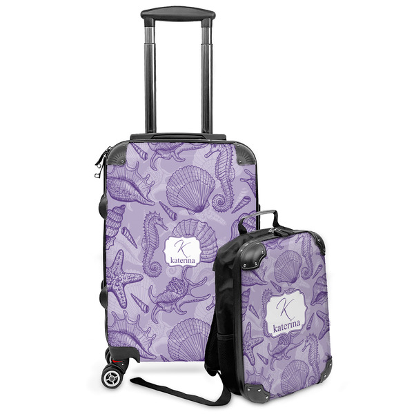 Custom Sea Shells Kids 2-Piece Luggage Set - Suitcase & Backpack (Personalized)