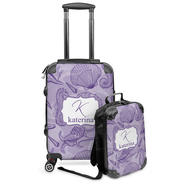 Custom Sea Shells Kids 2-Piece Luggage Set - Suitcase & Backpack (Personalized)