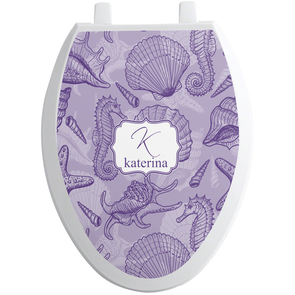 Custom Sea Shells Toilet Seat Decal - Elongated (Personalized)