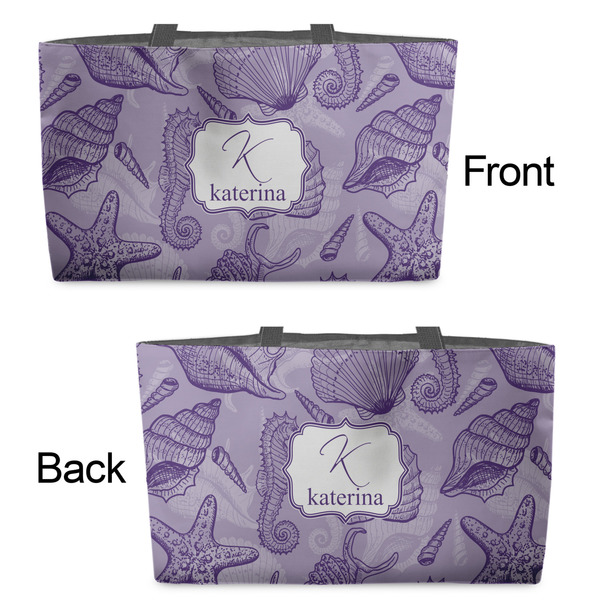 Sea Shells Tote w/Black Handles - Front & Back Views