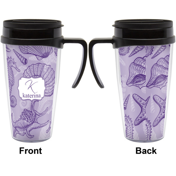 Sea Shells Travel Mug with Black Handle - Approval