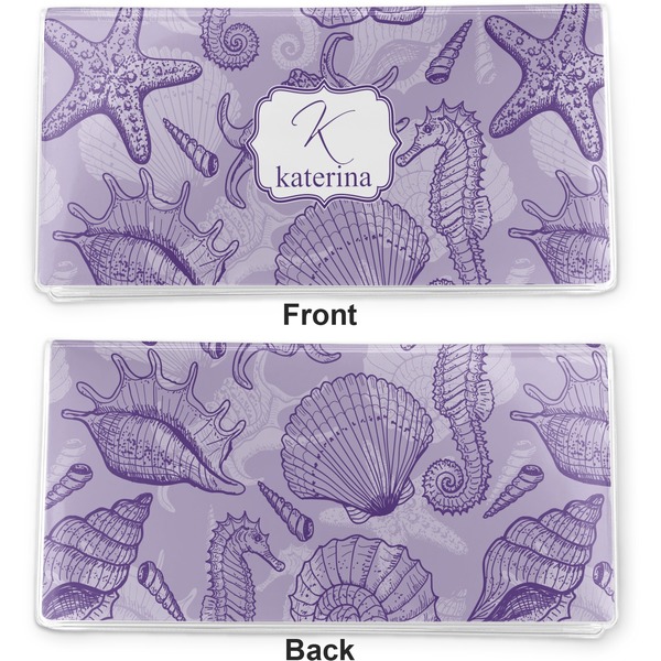 Sea Shells Vinyl Check Book Cover - Front and Back