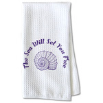 Sea Shells Kitchen Towel - Waffle Weave - Partial Print (Personalized)