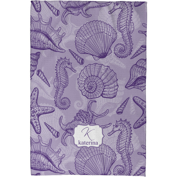 Sea Shells Waffle Weave Towel - Full Color Print - Approval Image
