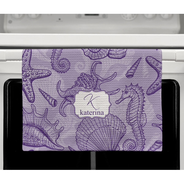 Sea Shells Waffle Weave Towel - Full Color Print - Lifestyle2 Image