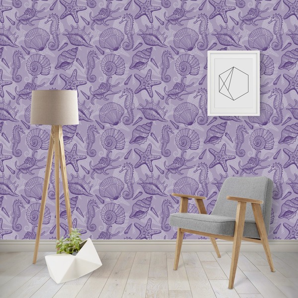 Custom Sea Shells Wallpaper & Surface Covering (Water Activated - Removable)