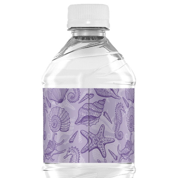 Sea Shells Water Bottle Label - Back View