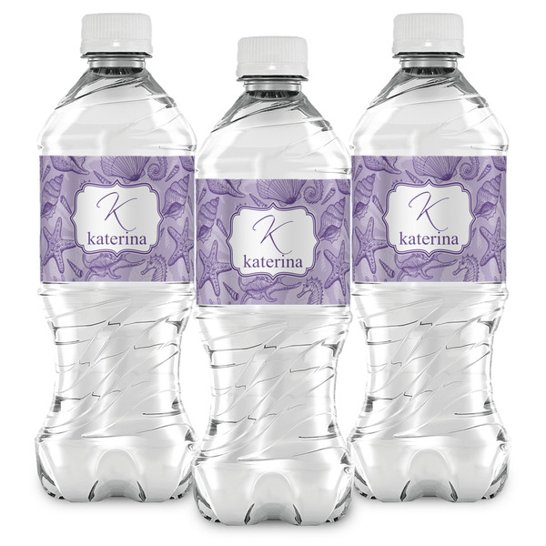 Sea Shells Water Bottle Labels - Front View