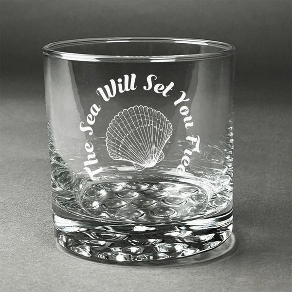 Custom Sea Shells Whiskey Glass (Single) (Personalized)