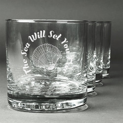 Sea Shells Whiskey Glasses (Set of 4) (Personalized)