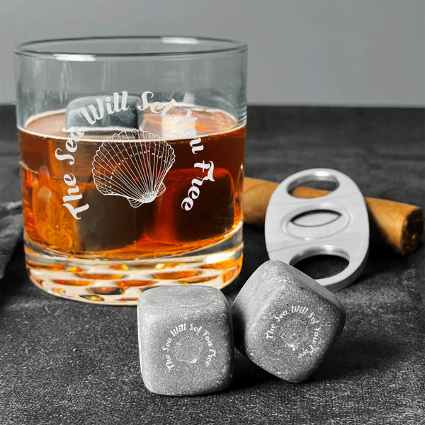 Sea Shells Whiskey Stones - Set of 9 - In Context