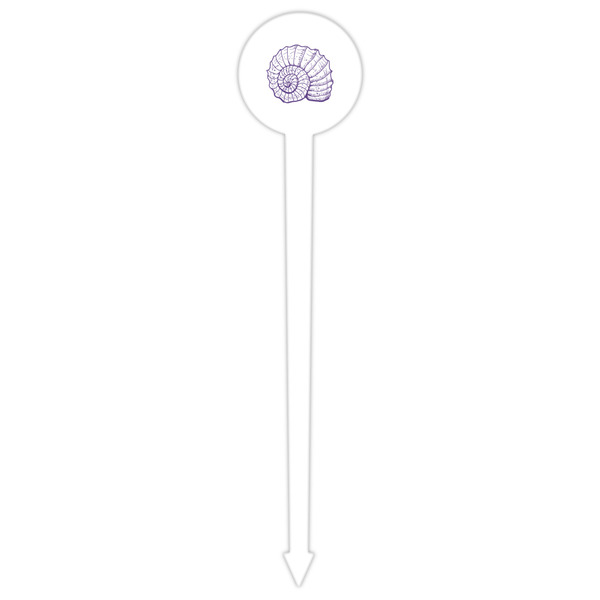 Sea Shells White Plastic 6" Food Pick - Round - Single Pick