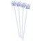 Sea Shells White Plastic Stir Stick - Double Sided - Square - Front