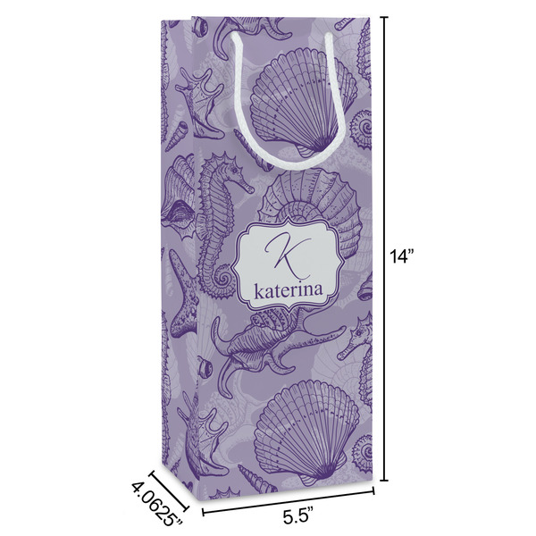 Sea Shells Wine Gift Bag - Dimensions
