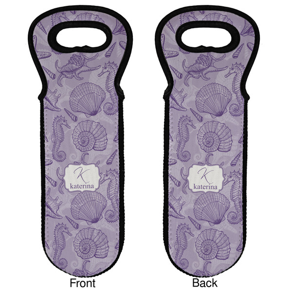 Sea Shells Wine Tote Front & Back