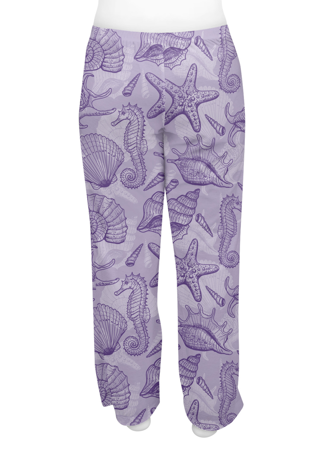 Personalized RNK Shops Preppy Sea Shells Womens Pajama Pants Blue XS