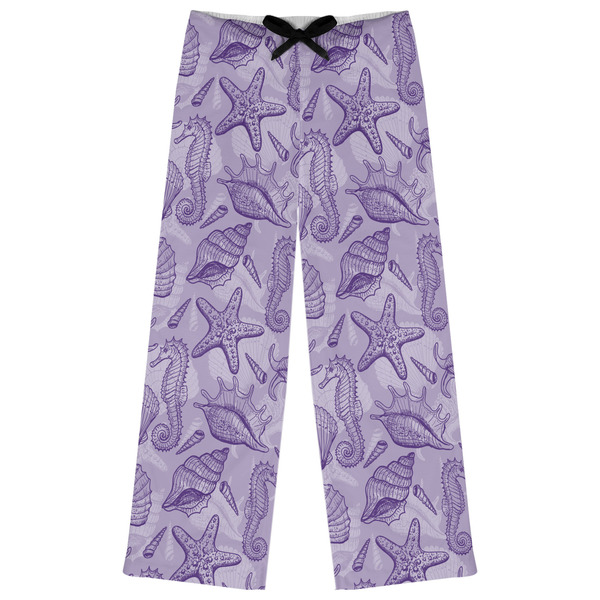 Custom Sea Shells Womens Pajama Pants - L